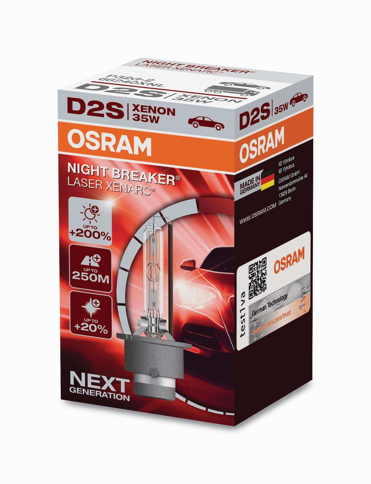 OSRAM D2S 12/24V P32D-2 XENARC® NIGHT BREAKER® LASER +200% 1 ΤΜΧ